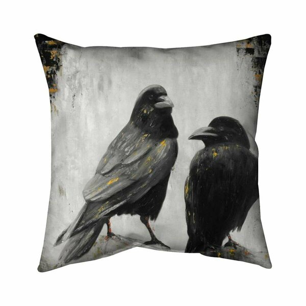 Begin Home Decor 26 x 26 in. Two Crows Birds-Double Sided Print Indoor Pillow 5541-2626-AN293